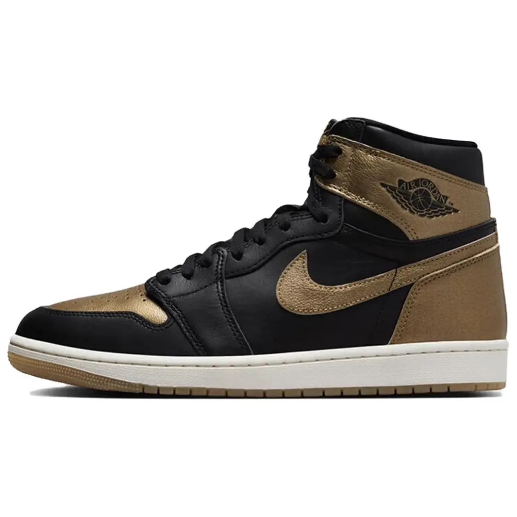 Jordan Air Jordan 1 High OG "Metallic Gold" Retro Basketball Shoes for Men and Women Trending Shoes, House White Official Shoes to Get / Maison Mihara Verifiable, with credentials and supporting global authentication