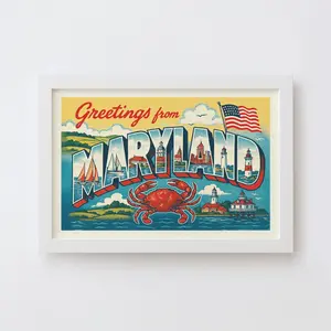 Maryland Postcard Art Print