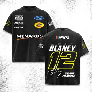 Retro 90s Ryan Blaney #12 Uniform Shirt Acid Wash, Ryan #12 Racing Tee, Penske Menards Motorsports Graphic T-Shirt, Vintage NASCAR Streetwear, Stock Car Racing Fan Tee, Oversized Motorsport Shirt, NASCAR Cup Series Apparel Gift for Enthusiasts