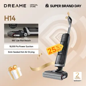 DREAME H14 Series I / H12 Pro FlexReach Vacuum Mop, Wet and Dry Vacuum, 180° Lie-Flat Cordless Vacuum Mop Combo, 140°F Brush Washing, Fast Hot Air Drying in 5 Mins, Great for Sticky Steam Messes Cleaner Self Cleaning System Deep Cleaning Machine