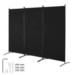 Room Divider, 3 Panel Room Divider, Folding Privacy Screen And Portable Partition Divider For Room Separation, Freestanding Room Partitions For Office, Bedroom, Living Room, Black, Portable Privacy Screen, Easy Assembly