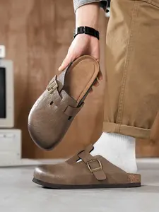 Unisex Slip-On Wide Fit Mule Shoes, High-Quality Leather, Comfortable Classic Design, Perfect for Daily Wear, Casual Walking Shoe