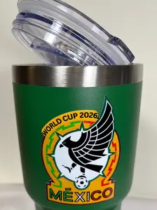 Selección Mexicana Stainless Steel Tumbler with LED Vacuum Insulated Reusable Travel Mug Double Wall Leak Proof Portable Cup for Cold & Hot Drinks Cruz Azul 30 oz