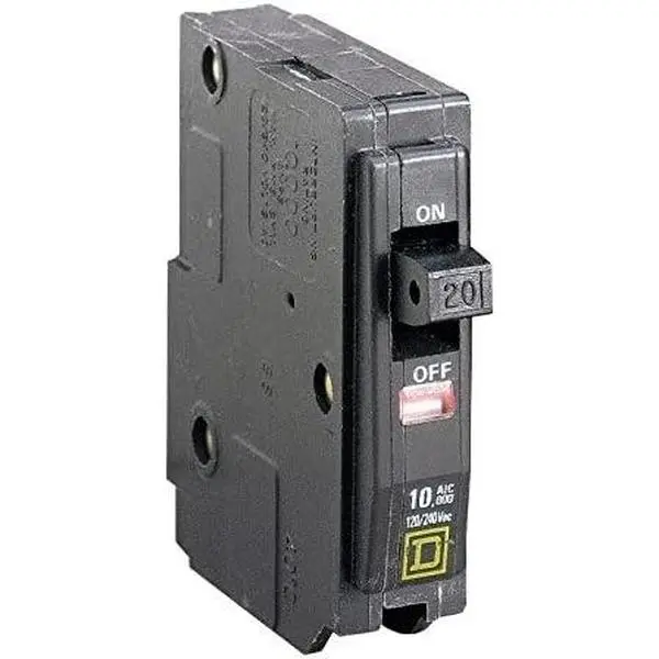 Square D QO120 Genuine OEM Single-Pole Circuit Breaker - 20A Rating, 120/240V, 10 KAIC, Thermal Magnetic Trip, Plug-In Install, Overload Safe, for Residential & Light Commercial Use