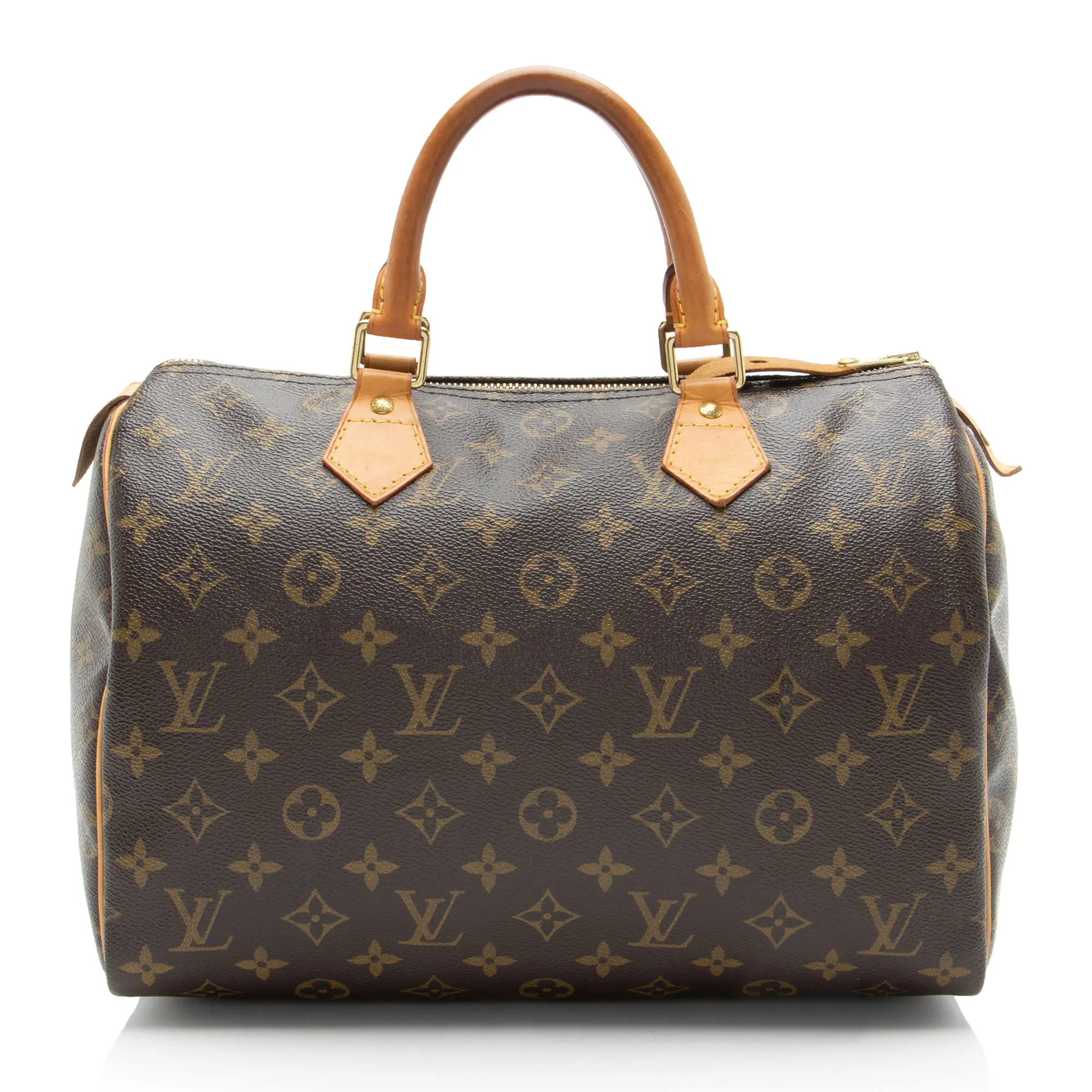 Pre-owned Louis Vuitton Leather Shoulder Bags Monogram Canvas Speedy 30 Satchel