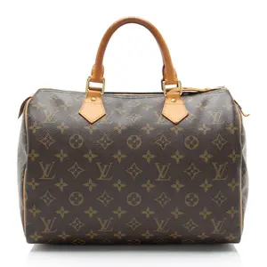 Pre-owned Louis Vuitton Leather Shoulder Bags Monogram Canvas Speedy 30 Satchel