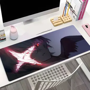 Cool Anime Character Design Large Gaming Mouse Pad,Aesthetic Desktop Drotection Pad,Washable Rubber Pad Non-Slip Lock Edge Multi-Size Mouse Pad Suitable For Home Office,Good Gift for Family and friends