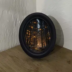 Vintage Art Style Forest Firefly Pattern Decorative Home Item, Perfect for Halloween Christmas Thanksgiving Wall Decoration, Home Decor Ornament