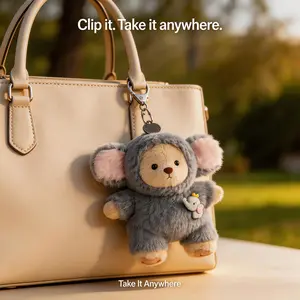 TEDDY HUGGY Cuddly Teddy Bear Collection – 6" Cute Little Bear in Elephant Costume with Rotatable Joints, Soft Plush Toy, Includes a Keychain That Can Be Attached Anywhere, Suitable for Kids & Adults, Birthday/Anniversary Gift