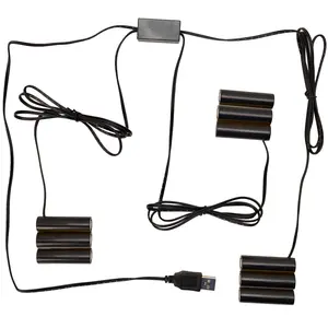Melrose 92594DS 18 in. Lead Wire, 38 in. Lead Wire Plastic 3 to 1 3 x AA Replacement Battery, Black - Set of 2