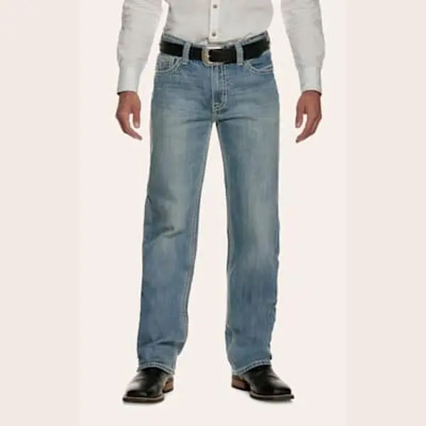 Rock & Roll Denim Men's Vintage Light Wash Med Rise Straight Leg Jeans