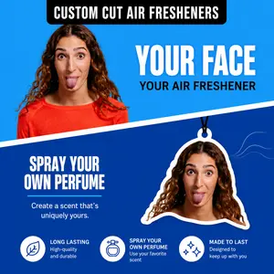 Personalized Photo Air Freshener - Custom Cut Vanilla Coffee Scented Car Freshener for Boyfriend Girlfriend Husband Wife Women Decor Accessories Car Deodorizer Car Diffuser