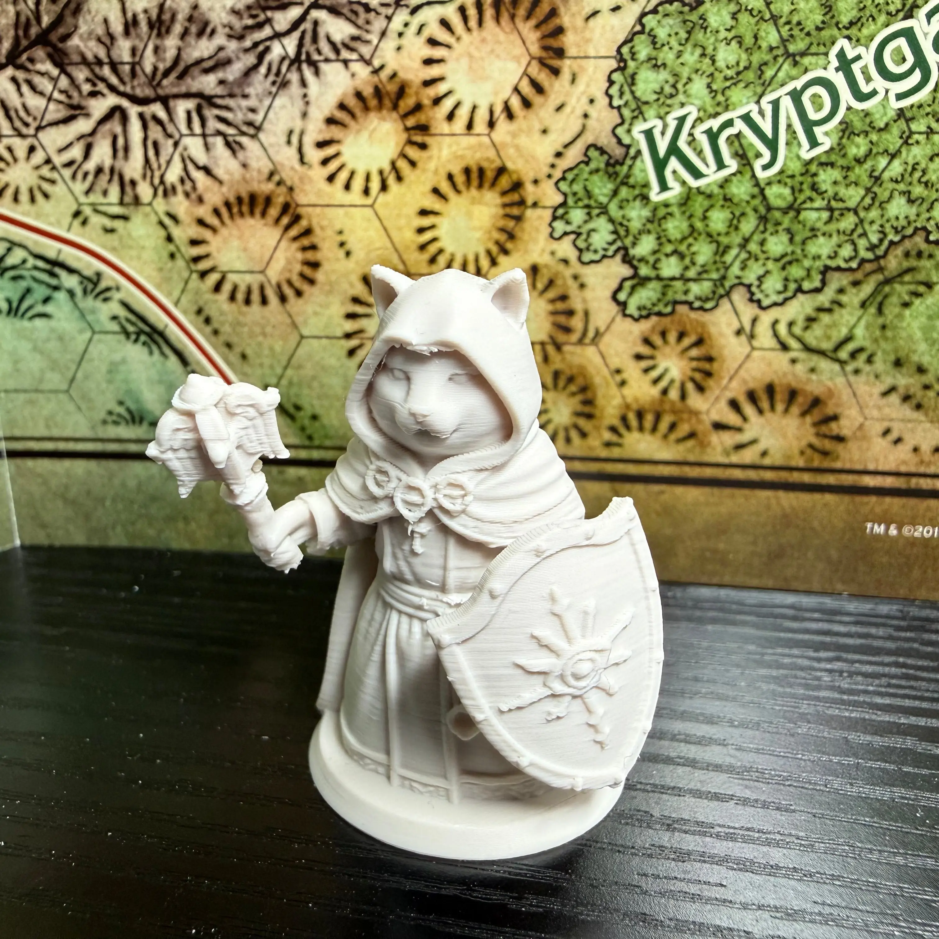 Cat Cleric Miniature | 2" Fantasy Cat Priest Mini | D&D Catfolk Cleric | Tabletop RPG Miniature | Healer Character Figure
