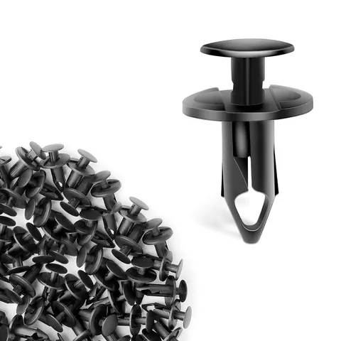 100pcs Universal Fit Automotive Car Bumper Fastener Clips - 8mm Hole Nylon Push-Type Retainers for UTV/ATV Fenders, Grommets; Fits Toyota 52161-02020/52161-16010, GM 21030249, Ford N807389S, Buick, Lincoln, Saturn, Pontiac, Ram, Hummer, GMC, Cadillac