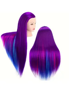 Women's Wig High Temperature Silk Training Head Model, Hairdressing Practice, Makeup Training, Human Body Model Head Wig, Heat Resistant Wig