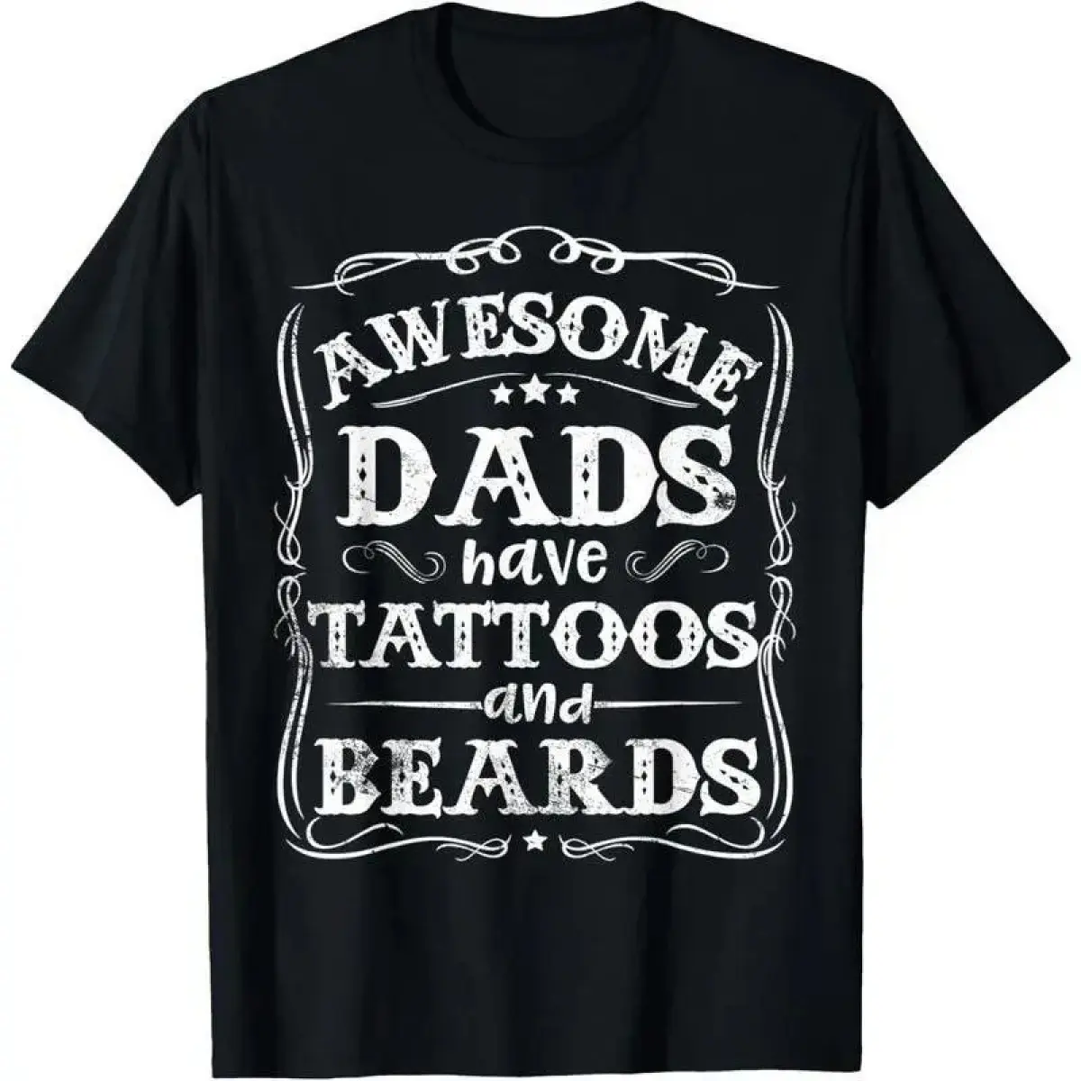 Men's Tattoos & Beards Funny Shirt - Smooth Seamless Menswear with a Loose Fit, Lightweight All-Season Wear, Great Mens Gifts, Fabric, Tshirt, Short Sleeve, Funny Gifts For Dad, Crew Neck, Shortsleeve, Top, Soft, Casual, Cotton, Gifts For Him