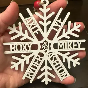 Customizable Snowflake Ornament with up to 14 Names - Festive Home Decor
