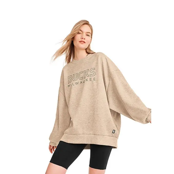 Women's DKNY Tunic Daisy Milwaukee Bucks Crewneck Sweatshirt