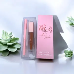 Lip Combo Kit - Includes Pink Pen and Orange Lip Product in Clear Packaging Gloss Lipgloss