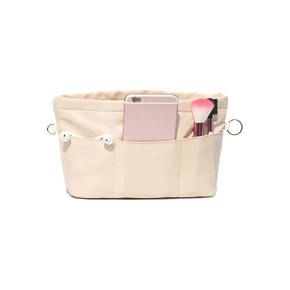 Nylon Rectangular Purse Organizer Insert, XS Size (8.46x3.15x5.9in) for Neverfull Handbag, Premium Durable Material, All-in-1 Secure Zipper Bag, Snug-Fit Camping Accessory