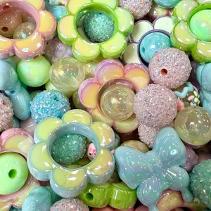 Pastel DIY Bead Mix for Pens Keychains Phone Charms Cup Charms and More High Quality Beads in Vibrant Pastel Colors