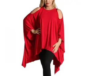 InstantFigure InstaWrap Tunic Shahl With Cold Shoulders 169COTU Versatile Fashion Wrap - Women’s Cold Shoulder Tunic, Lightweight Soft Stretch Fabric, Wrinkle Resistant Travel Friendly Design With Elegant Drape, Made In USA