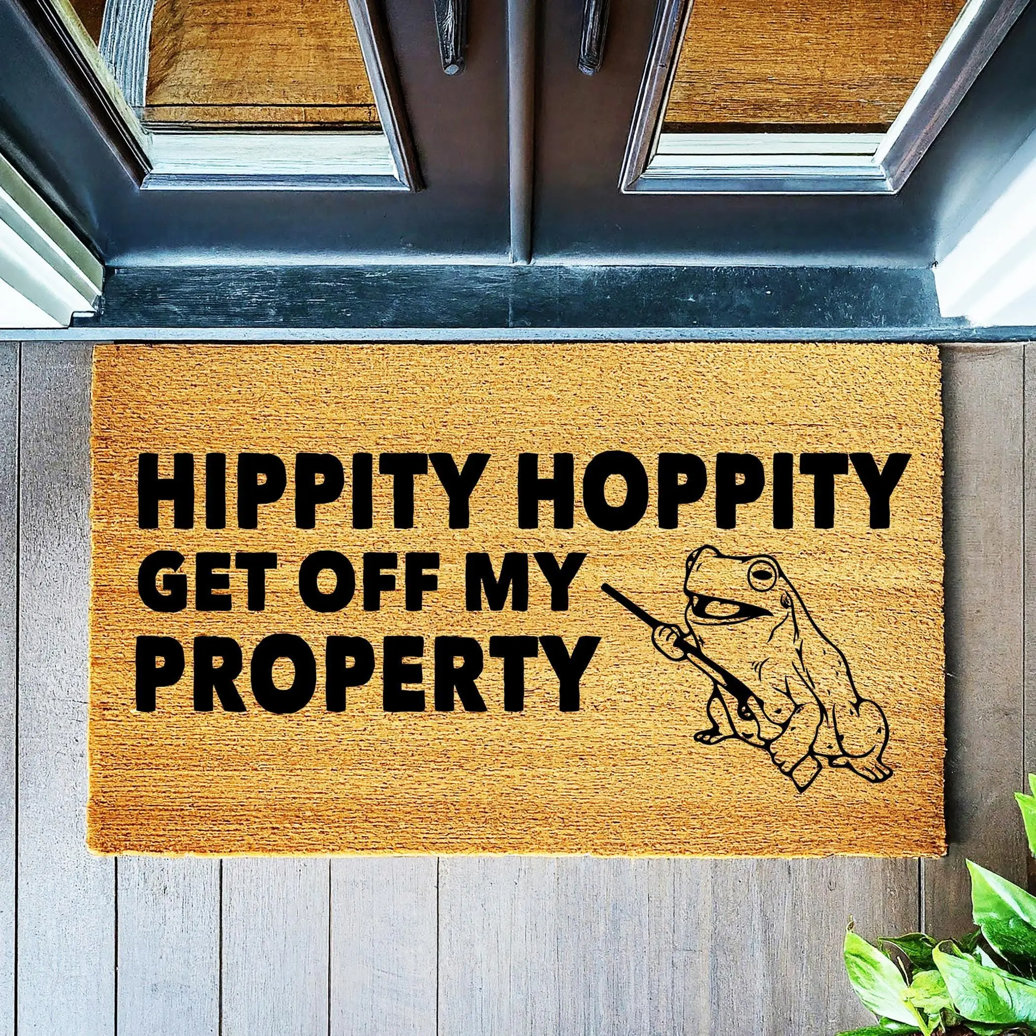 Doormat Hippity Hoppity Get Off My Property - Funny Doormat - Go Away Funny Doormat - Welcome Mat Funny Door Mat Funny Gift Home Mat 1677zz - Made in Florida