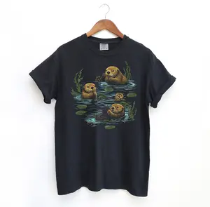 90s Style Sea Otter T-Shirt, Retro Wildlife Comfort Colors Graphic Tee, Hiking National Parks TShirt