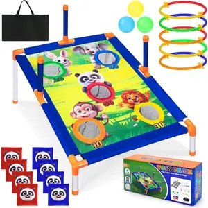 Bean Bag Toss Game,3 in 1 Cornhole Set,Kids Outdoor Games,Sports & Outdoors Play Toys for Toddler Boys Girls 3 4 5 6 7 8 9,Ring Toss Game for Yard Lawn Party Family,Toys Gifts for Kids Age 3+