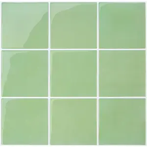Upgraded Thicker Green Peel and Stick Backsplash,10 Pcs of 12''x12'',  Square Peel and Stick Tile Stickers Vinyl Backsplash Kitchen Bathroom  Removable
