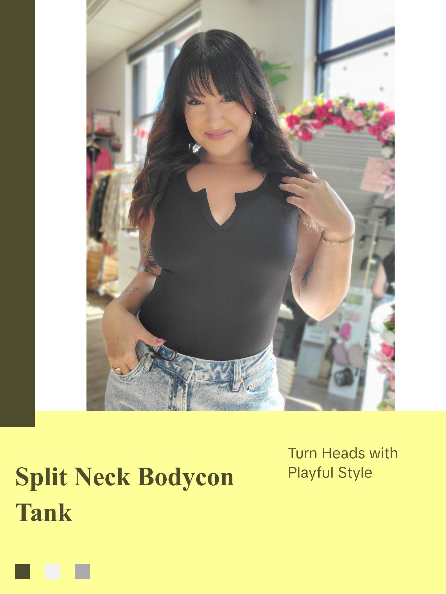 Split Neck Sleeveless Top