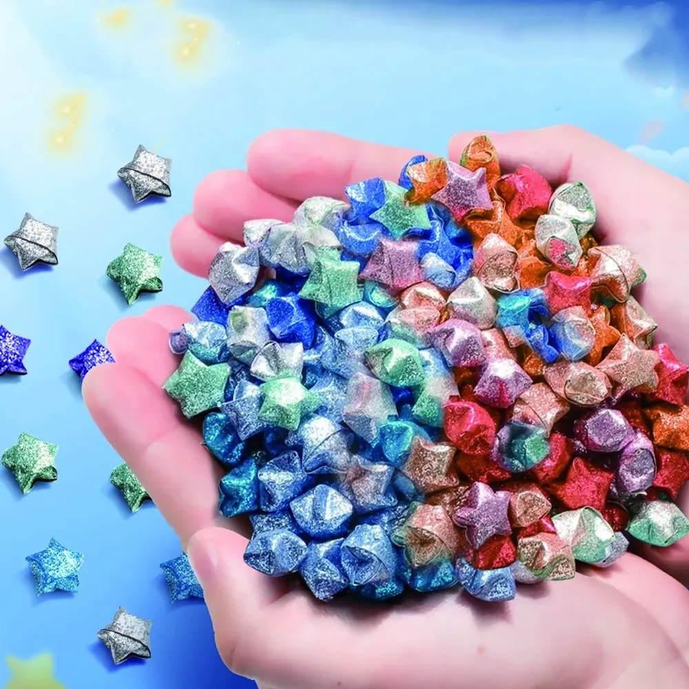 360 Sheets Sparkling Diamond Star Paper Strips, Sparkling Diamond Colored Stars, Lucky Stars, Handmade Materials Diy Folded Star Paper Stars, Handicraft, Diy Handmade Crafts