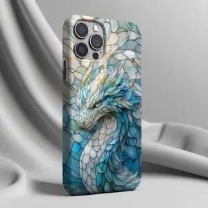 Ocean Wave Stained Glass Effect MagSafe Phone Case.Case Suitable for IP 11 12 13 14 15 16 17Pro, Plus, Promax,Tough Case