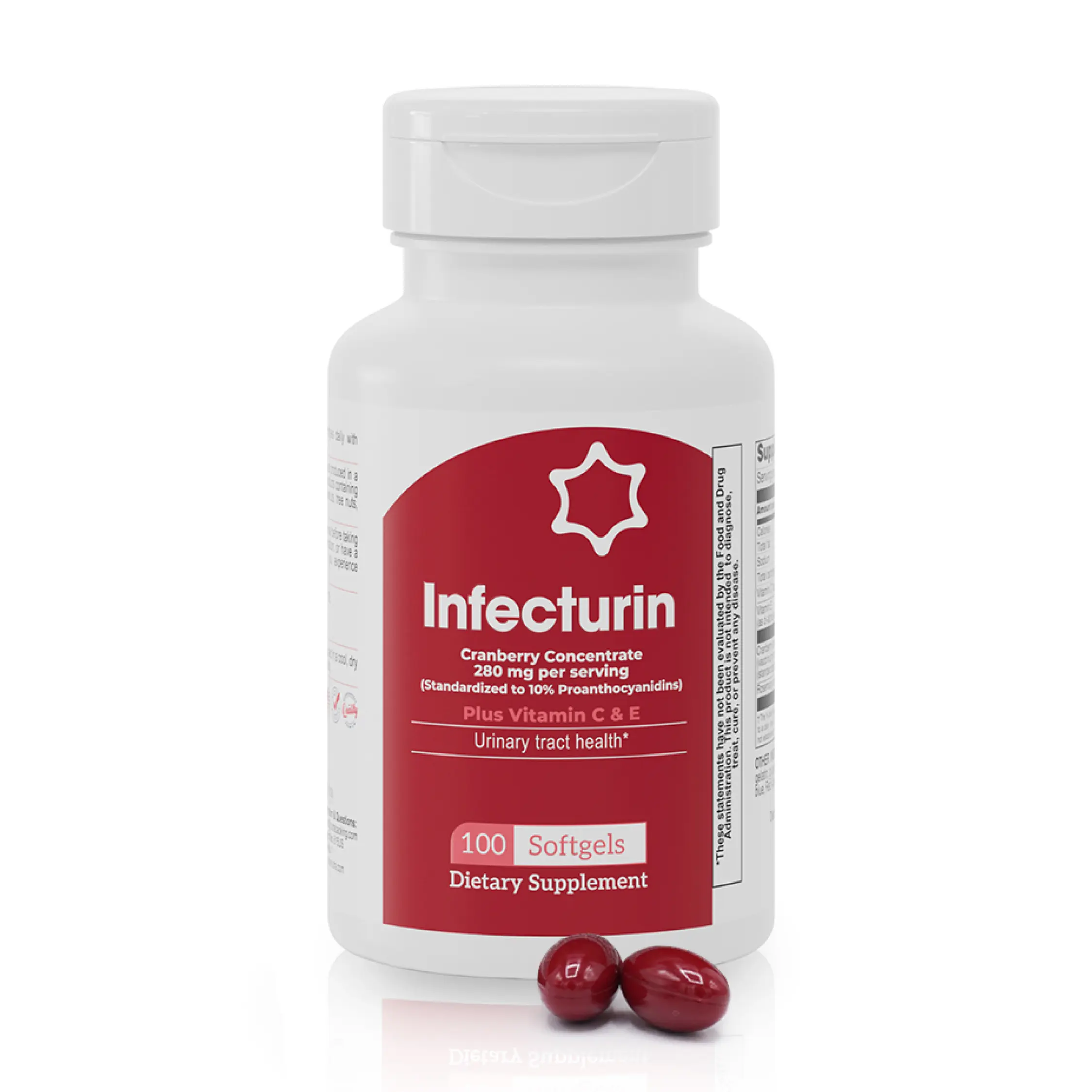 BENFIT Unflavored Edible Cranberry Concentrate Dietary Supplement - 280 mg, Vitamin C, Vitamin E, Antioxidant Support, 100 Softgels, Antioxidant Nutrient Supplement, Daily Dietary Supplement