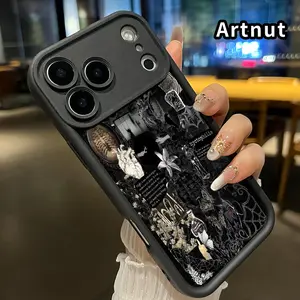 Funny Skull Pattern Phone Case for iPhone 17 Pro Max Air Promax Matte TPU Drop-Proof Rugged Durable Soft Bumper Cover Gift for Boy