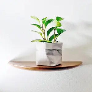 Curved Floating Wood Shelves