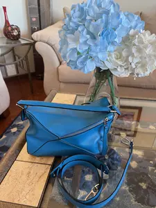Pre-owned Loewe Leather Crossbody Bags Royal Blue Puzzle Bag in Stunning Condition with Protective Film
