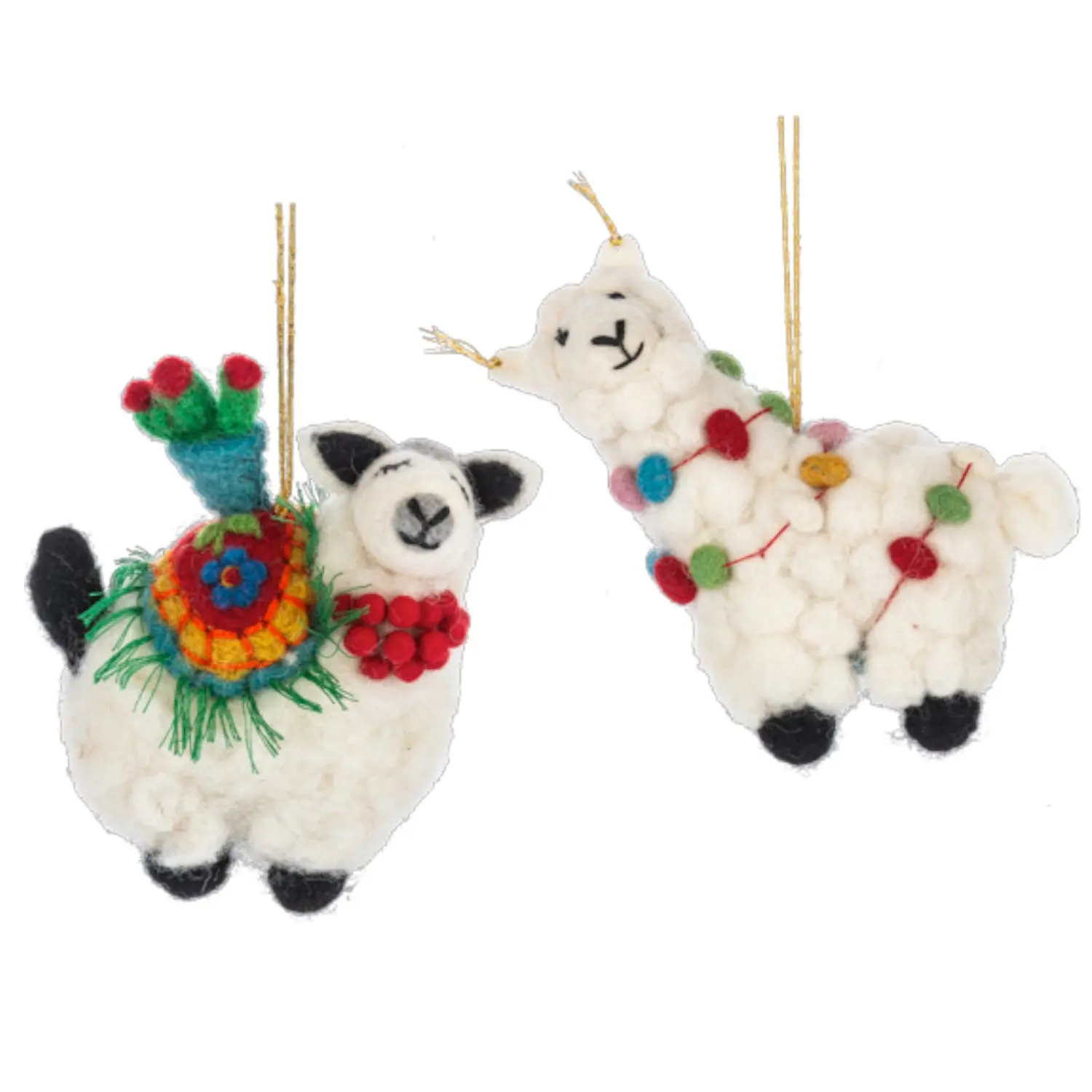 Wool Felt Llama Christmas Ornament | 2 Styles