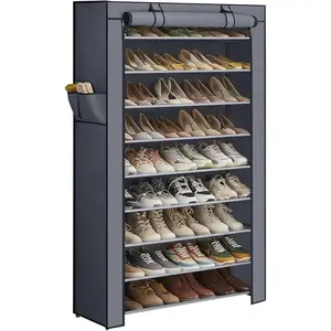 Gaomon 9-Tier Shoe Rack with Dust Cover - Freestanding Shoe Storage Unit for Closets & Entryways (Suitable for Sneakers and High Heels)