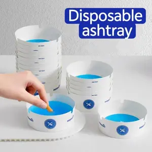 25 Pack Disposable Ashtrays Water Foaming Sand Base Odor Control Mess Free Portable Ashtray for Home Office Car Camping