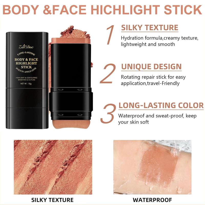 Dual-Ended Highlighter Liquid & Contouring Liquid For Face Shaping, Makeup, Cosmetic, Long-Lasting,Highlighter & Contour Duo, Perfect For Cool Tones, Buildable, Ultra-Blendable Contour, For All Skin Tones