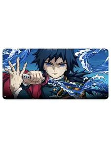 WeXAnime - Giyu Tomioka Demons Slayer Anime Mouse Pad Extended Gaming Desk Mat, Large Non-Slip Keyboard Mouse Pad, Waterproof Desk Mat for Office and Gaming, Stitched Edges, Smooth Surface, Custom Anime Desk Pad, 24x12 31x12 40x20 Inch