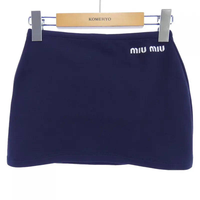 わこmiumiu Midnight blue wool miniskirt miumiu skirt - TikTok Shop