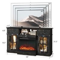 Black 58.0 × 13.5 × 31.5 in