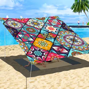 1Pcs Outdoor Sunshade Beach Canopy, Bohemian Mandala Pattern, Lightweight and Portable Canopy for Garden, Patio, Poolside, and Beach - Includes Rope, Poles Not Included