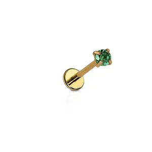 Emerald Gem Micro Flat Back Stud