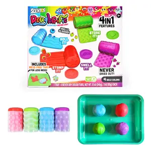 SCENTOS DougRific! 4-in-1 Scented Play Dough Kit with Mess-Free Tray, Never Dries Out, Sensory Play for Kids, Non-Toxic, Creative Activity, Birthday Christmas Gift, Party Favors, Goodie Bags, Boys Girls Home Preschool Classroom