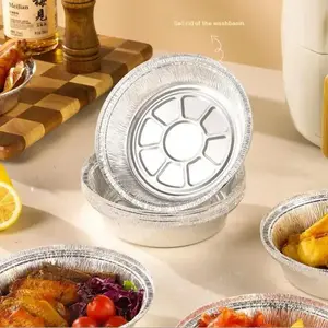 Aluminum Foil Baking Pans 8 Inch Round Set of 50, Lightweight Practical High Value, Recyclable Disposable Containers, Straight Wall Design