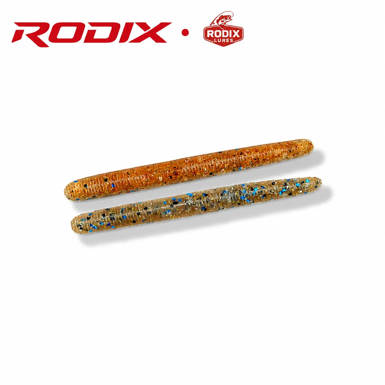 RODIX 3 Inch Stick Worm High Salt Ribbed Finesse Soft Plastic Bait Micro Flash Flake Subtle Quiver Action Freshwater Bass Lure 8 Color Variants