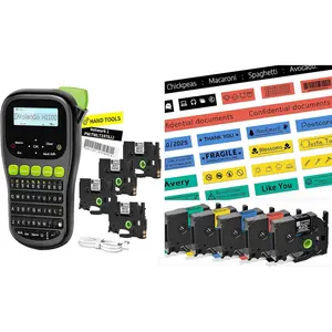 Label Maker Machine with  Tapes Waterproof Wire Label Maker for Industrial Office Organization Classic Color Laminated Tapes